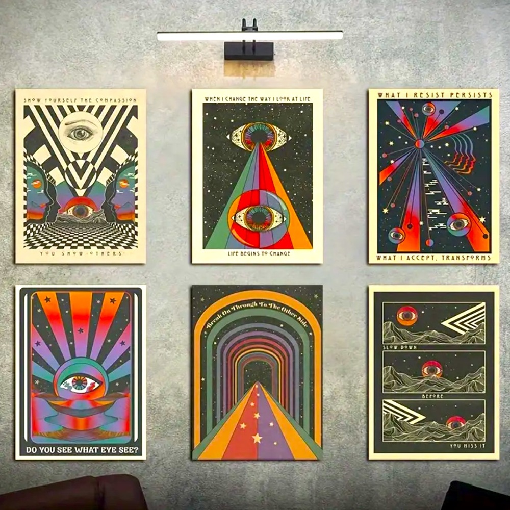 Psychedelic Eye Trip Canvas Prints Wall Art 6pc Set